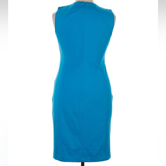 TAHARI Neiman Marcus Cobalt Blue Sleeveless Career Dress Size 14 NWT - Picture 3 of 6
